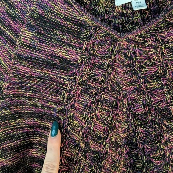 Studio Works Petite Knit Sweater 3/4 Sleeves Multicolor Womens PM M Medium - Picture 5 of 12